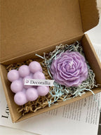 Decorallia Peony & Cube Candle Gift Set – Aesthetic Scented Duo Box